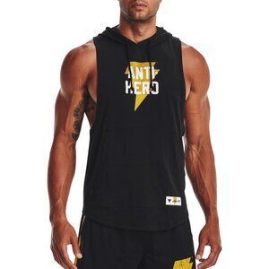 Under Armour Project Rock Black Adam Sleeveless Hoodie Mens XL